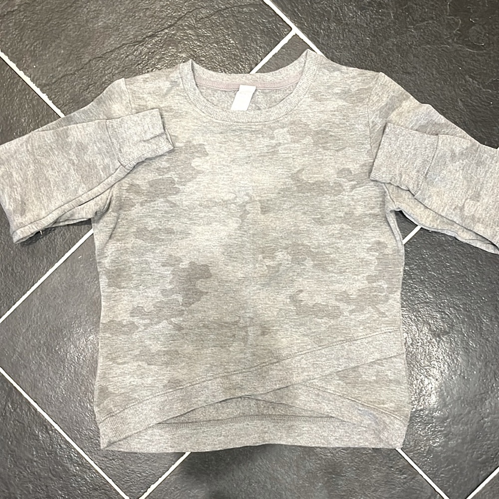 Grey army long sleeve shirt with cross cross waistband